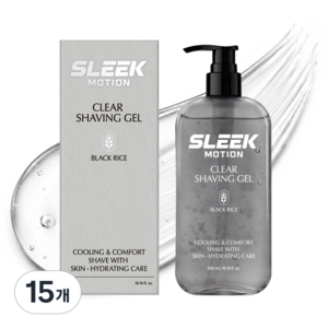 도루코 슬릭 모션 클리어 쉐이빙 젤 블랙 라이스, 15개, 300ml