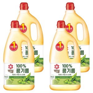 백설 콩기름, 1.5L, 4개