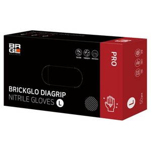 브릭글로 다이아그립 프로 니트릴 장갑 50p, 블랙, L, 1개