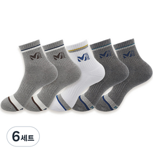 밀레 남성용 파일 중목 양말 5족 세트, A타입, 6세트