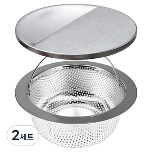 상쾌한집 싱크대 배수구 올스텐 거름망 + 반달 커버 세트, 2세트