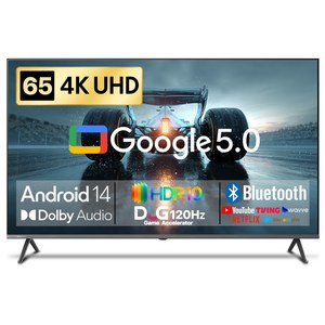 창홍 4K UHD LED 스마트 DLG 120Hz 돌비 AI 구글 5 TV, 164cm(65인치), U65M9, 스탠드형, 방문설치 골드박스 특가