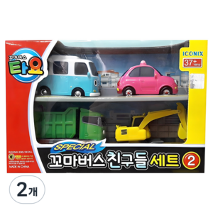 타요 스페셜 꼬마 버스 친구들 2 완구세트, 혼합색상, 2개