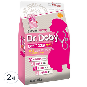 닥터도비 강아지 기능성 사료, 장건강/유산균, 5kg, 2개