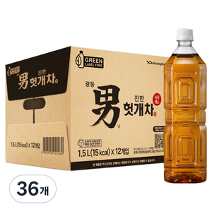 광동진한헛개차 무라벨 그린, 1.5L, 36개