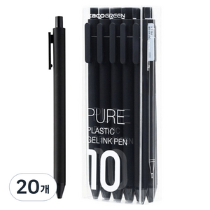 카코 퓨어 소프트 젤펜 0.5mm, 블랙, 20개