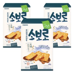 크라운 소복소복 소보로 과자, 240g, 3개