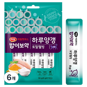 하림펫푸드밥이보약 고양이 토탈웰빙 하루양갱 7p, 닭고기, 56g, 6개