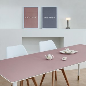어나더 양면 가죽 방수 식탁보 모서리라운딩5mm, 코코아 + 그레이, 60 x 60 cm, 1개