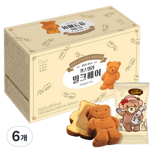 화과방 카스텔라 밀크베어 6개입, 222g, 6개