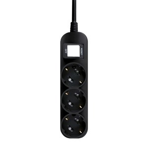 대성 국산 플러스탭 통합 스위치 고용량 멀티탭 3구, 1m, 블랙, 1개
