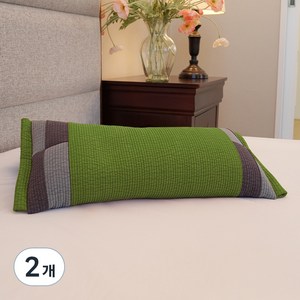 숙면예감 국내산 피그먼트 패치형 메밀 베개, 초록, 2개