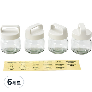모던하우스 핸들 심플양념병 세트 250ml, 6세트, 양념병 4p + 스티커