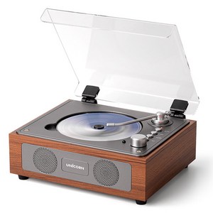 유니콘 엔틱 레트로 전용리모컨 블루투스 휴대용 무선CD플레이어, MF-500CD, 체리우드