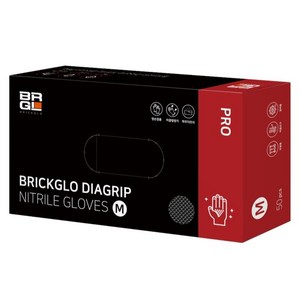 브릭글로 다이아그립 프로 니트릴 장갑 50p, 블랙, M, 1개