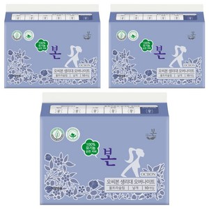 유기농본 순면커버 울트라슬림 생리대 날개형, 오버나이트, 10개입, 3개
