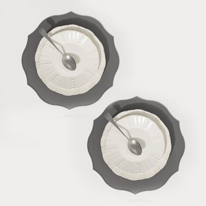 쓰임 블라썸 실리콘 테이블매트 2p, 지름 350mm x 높이 2mm, 다크그레이