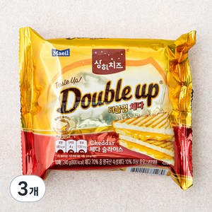 상하치즈 더블업 체다 슬라이스 치즈, 24g, 10매, 3개