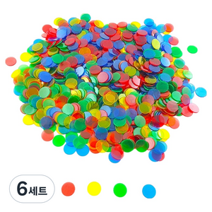 가베가족 큰솔스토밍 투명수세기칩 4종 x 250p 세트 KS7124, 6세트
