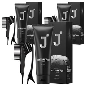 제이숲 스타일제이 포맨 셀프 다운펌 모든모발용 + 집게 + 펌지 + 장갑 + 펌브러쉬 세트, 120ml, 3개