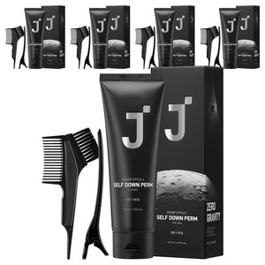 제이숲 스타일제이 포맨 셀프 다운펌 모든모발용 + 집게 + 펌지 + 장갑 + 펌브러쉬 세트, 120ml, 5개