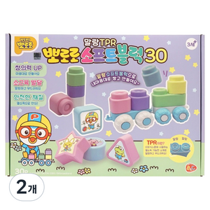 비앤씨 뽀로로 말랑 TPR 소프트 블럭 30p, 혼합색상, 2개