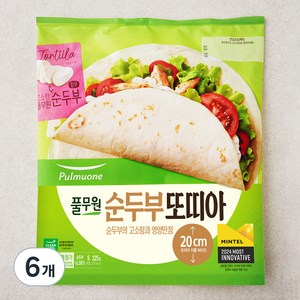 풀무원 순두부 또띠아 지름 20cm 5입, 225g, 6개