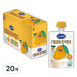 얼티브 식물성 유산균 음료 요거망고, 100ml, 20개