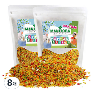 마니토바 유산균 파파알리니 모든 새 사료 4153, 1kg, 8개