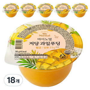 마이노멀 저당 과일푸딩 망고, 185g, 18개