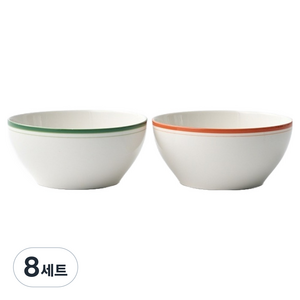 모던하우스 핸드라인 면기 D17.5 2종 세트, 혼합색상, 8세트