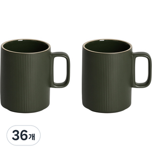 윤도자기 차곡 머그컵 380ml, 딥그린, 36개