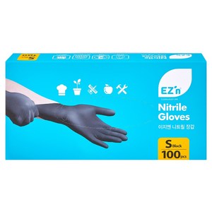 EZn이지엔 니트릴 장갑 3.5g 100p, 블랙, 소, 1개