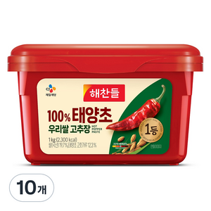 해찬들 태양초 우리쌀 고추장, 1kg, 10개