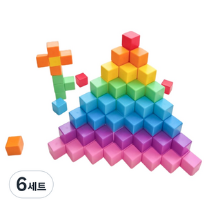 벨베이비 네모형 자석블럭 32p, 레인보우, 6세트