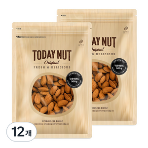 투데이넛 구운아몬드, 300g, 12개