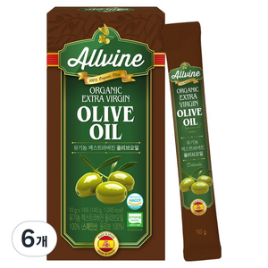 ALLVINE 유기농 엑스트라버진 올리브오일 스틱 14p, 140g, 6개