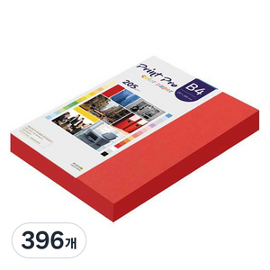 종이문화 프린트프로 두꺼운 칼라복사지 No 29 레드 205g, 396개, B4