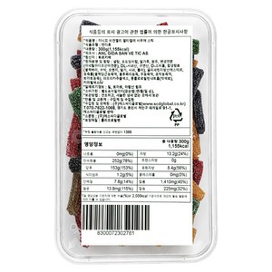 미니꼬 비건젤리 멀티컬러 사우어 스틱, 300g, 1개