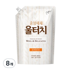 울터치 중성세제 리필, 1.3L, 8개