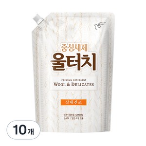 울터치 중성세제 리필, 1.3L, 10개