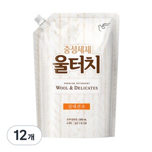 울터치 중성세제 리필, 1.3L, 12개