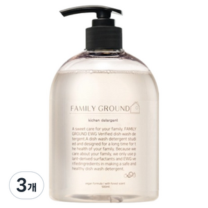 패밀리그라운드 맨손설거지 1종 젖병 주방세제, 3개, 500ml