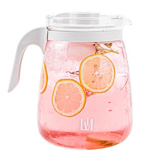 리비뉴 유리 냉장고 물병, 화이트, 2.3L, 1개