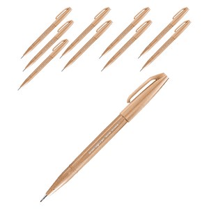 펜텔 브러시 사인펜 SES15C-E2, 페일브라운, 10개