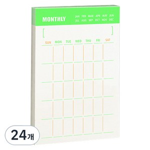 비팬시 하이라이트 메모패드 떡메모지 S, 먼슬리 형광, 60매, 24개