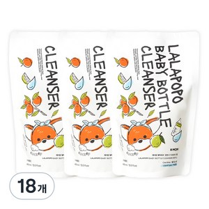 케이맘 랄라포포 유아용 젖병식기세정제 액상형 리필 쿨라임향, 400ml, 18개