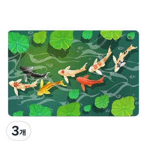퍼즐갤러리 아띠 퍼즐 치매예방에 좋은 목재 판퍼즐 연못의 잉어들, 3개, 40피스