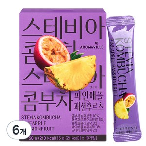 아로마빌 스테비아 콤부차 파인애플 패션후르츠, 5g, 6개, 10개입
