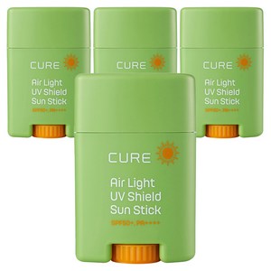 김정문알로에 큐어 에어라이트 UV 쉴드 선스틱 SPF50+ PA++++, 20g, 4개